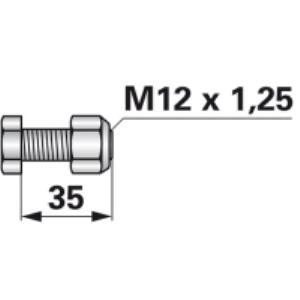 Frässchraube mit Sicherungsmuttern M12x1,25x35